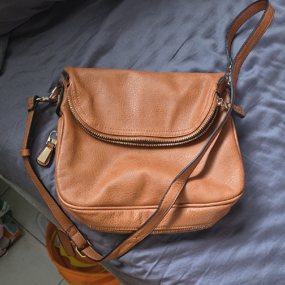 Tan Leather Crossbody Bag